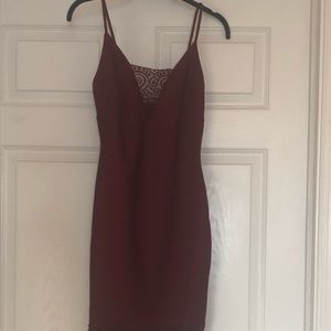 Burgundy bandage dress